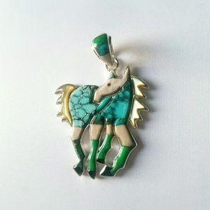 2" Sterling Silver Multi Stone Collage Pendant